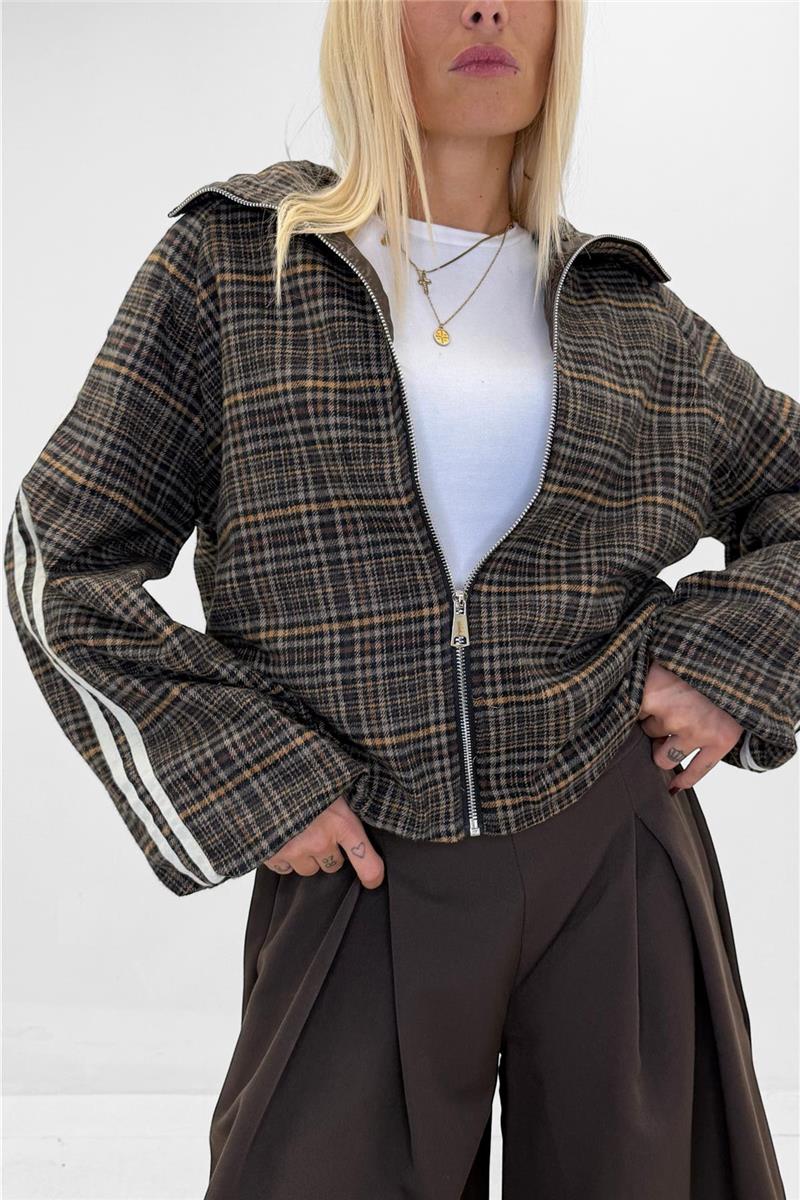 giubbino modello bomber fantasia quadri milo
